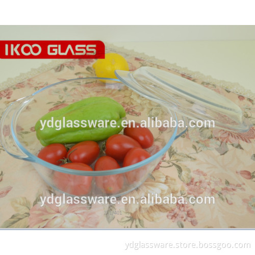 heat resistant Elegance pyrex Glass Casserole With Glass cover